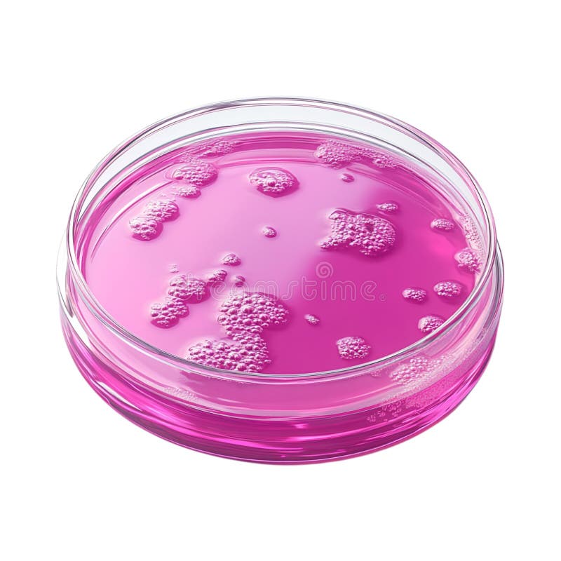 PNG 3D Rendering Minimalist Cartoon Style Pink Petri Dish Against Transparent Background for Science Illustrations Laboratory stock illustration