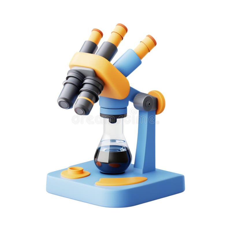 PNG 3D Rendering Minimalist CartoonStyle Science Equipment on Transparent Background for Laboratory and Educational Use vector illustration