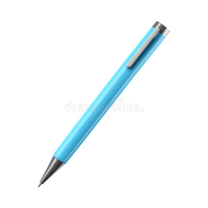PNG 3D渲染极简动画样式透明背景上的笔剪贴画,用于办公室和文具设计 库存例证