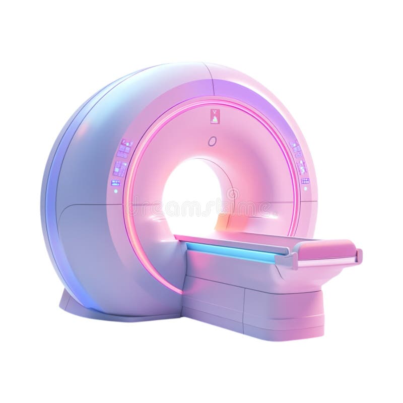 PNG 3D绘制医疗和保健设计透明背景上的极简动画样式MRI剪贴画 皇族释放例证