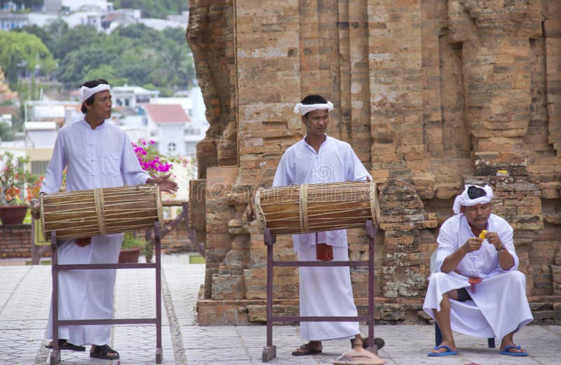 The monks play the drums. stock images The monks play the drums. stock images