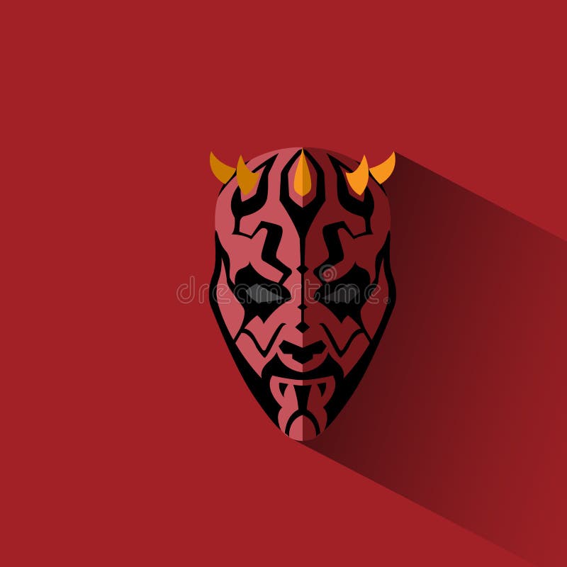 Po prostu kreskówki głowa mężczyzna w czerwieni masce royalty ilustracja