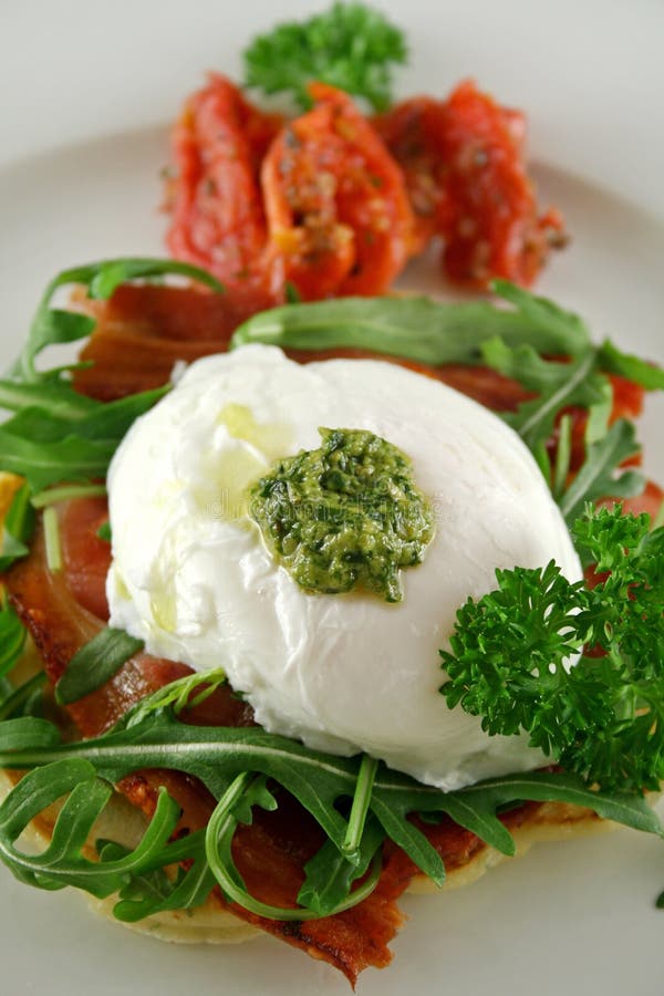 Poached Egg Pesto 2 stock photo. Image of fresh, natural 3136868