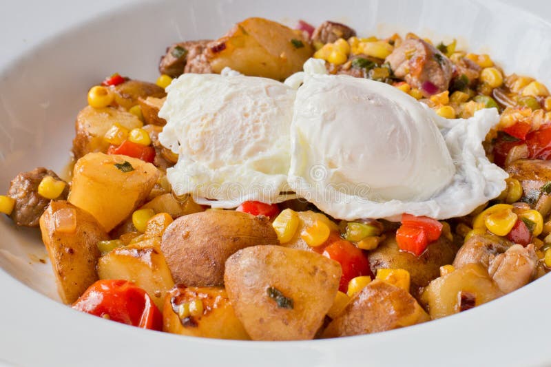Poached Eggs, Home Fries Breakfast