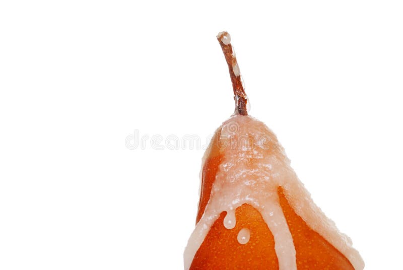 Poached pear top isolated