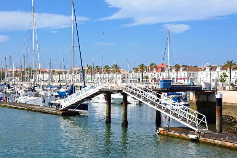 View of the marina and town, Vila Real de Santo Antonio.