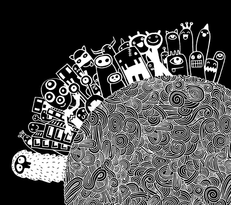 Población de los monstruos de nuestro mundo stock de ilustración Población de los monstruos de nuestro mundo stock de ilustración