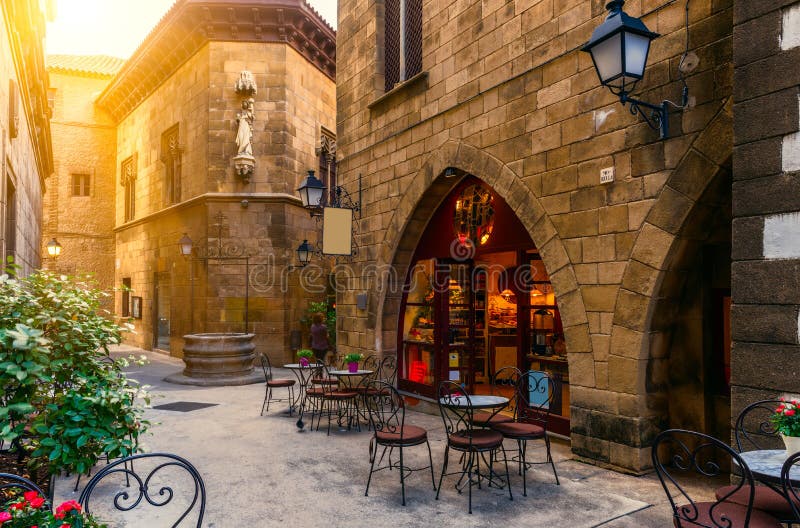 Poble Espanyol i Barcelona, Spanien royaltyfria foton Poble Espanyol i Barcelona, Spanien royaltyfria foton