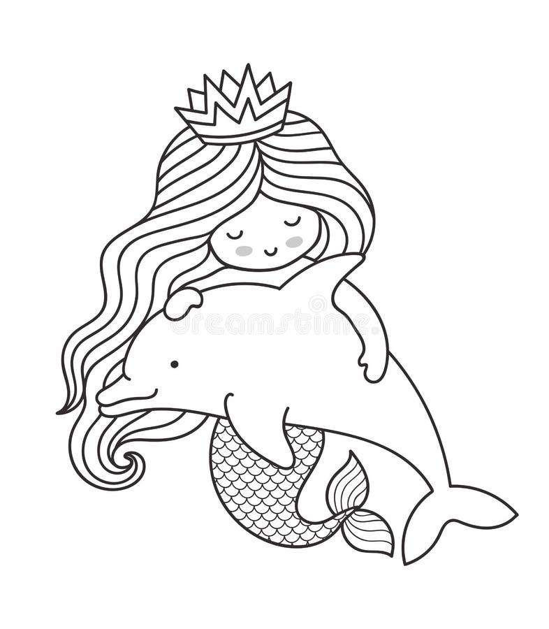 Dibujos De Sirena Kawaii Para Colorear