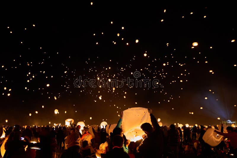 Galaxy of lantern in the sky