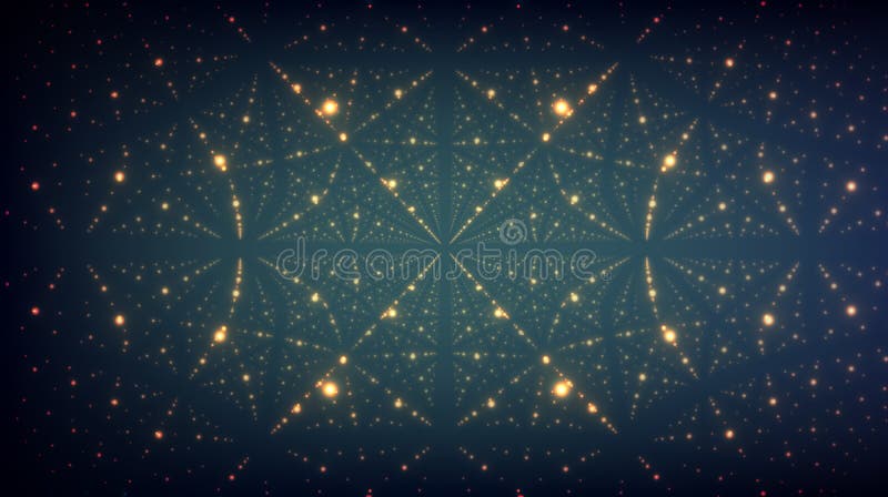 Abstract vector background. Matrix of glowing stars with illusion of depth and perspective. Abstract futuristic space background. Abstract vector background. Matrix of glowing stars with illusion of depth and perspective. Abstract futuristic space background.