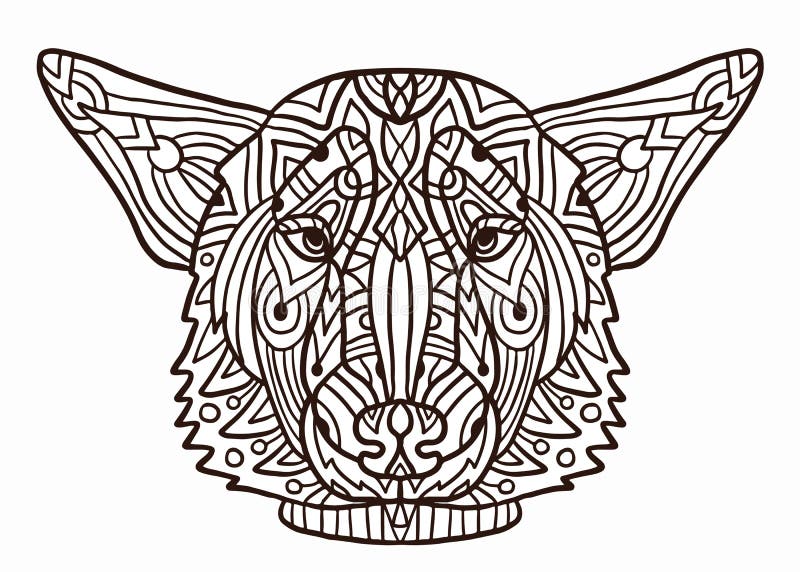 Pociągany ręcznie pies z etnicznym kwiecistym doodle wzorem Barwiący stronę zendala, projekt dla relaksu i medytacja dla -, royalty ilustracja Pociągany ręcznie pies z etnicznym kwiecistym doodle wzorem Barwiący stronę zendala, projekt dla relaksu i medytacja dla -, royalty ilustracja