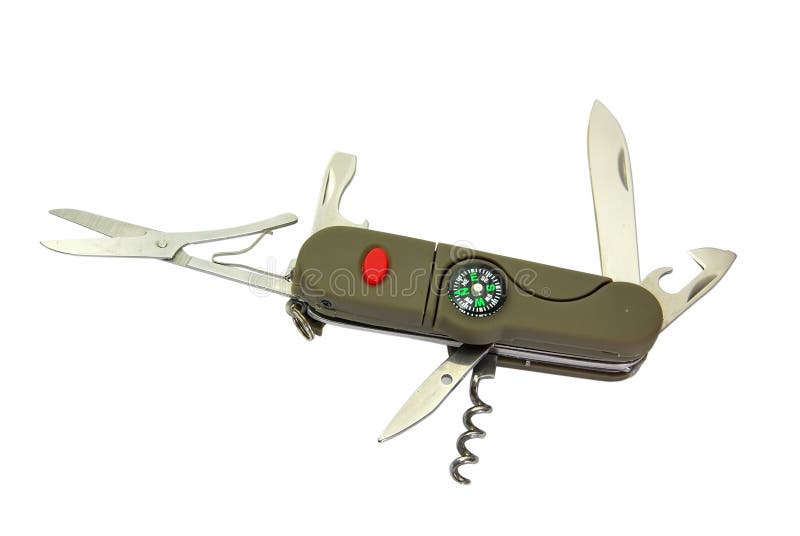 Pocket knife with compass stock vector. Illustration of blades 11345110