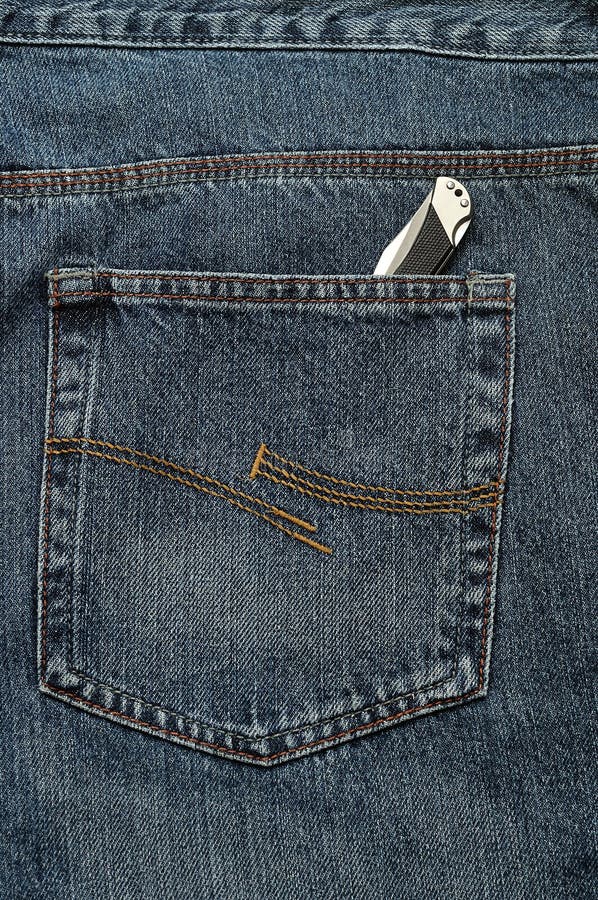 A Pocket Knife in a Pocket of a Denim Jean Stock Image - Image of wear ...