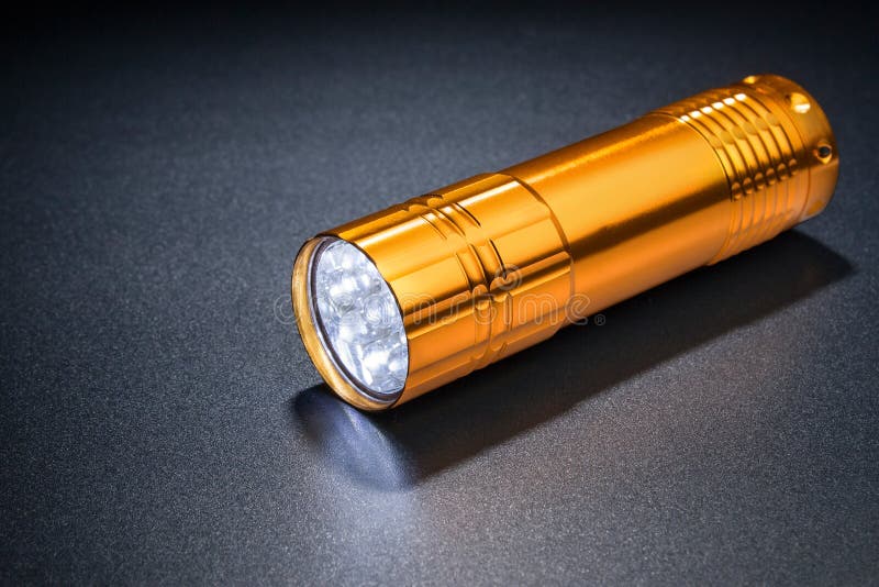 Pocket LED Light on a Dark Surface. Stock Image Image of bright