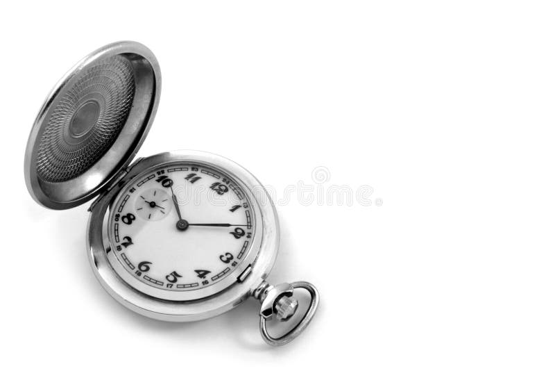 Pocket watch stock image. Image of seconds, clock, white 3431009