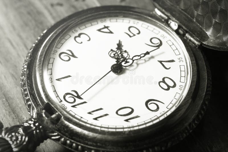 Pocket Watch,black and White Color Filtered. Stock Photo Image of