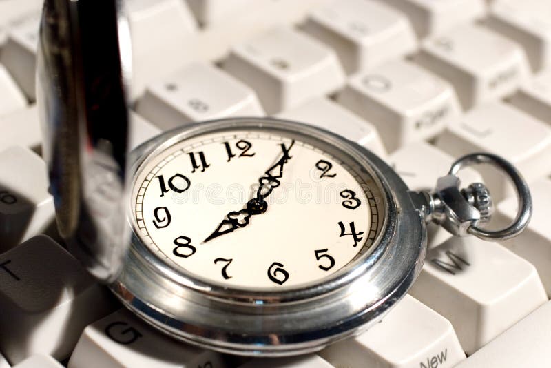 Pocket watch on the keyboard