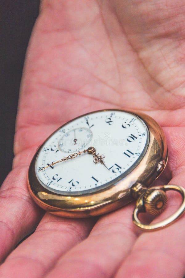 Pocket Watch in a Man`s Hand, Closeup Stock Photo Image of jewelry