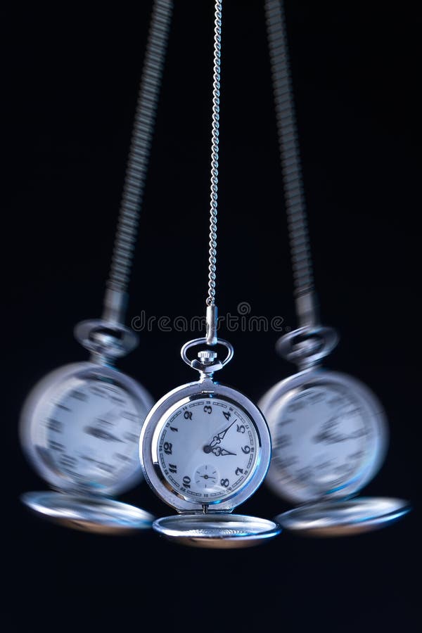 Pocket watch swinging on a chain to hypnotise.