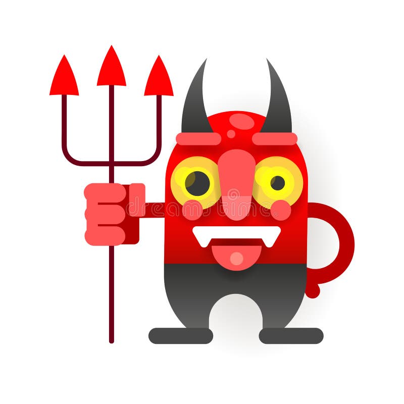 Poco diablo divertido en el estilo de la historieta para su diseño Vector libre illustration Poco diablo divertido en el estilo de la historieta para su diseño Vector libre illustration