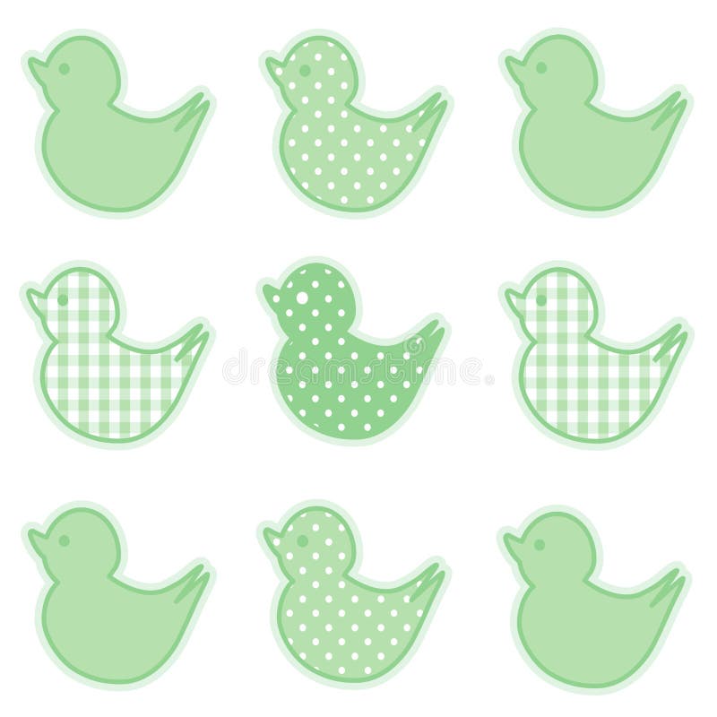 Patitos Pequeños, Verde Pastel stock de ilustración