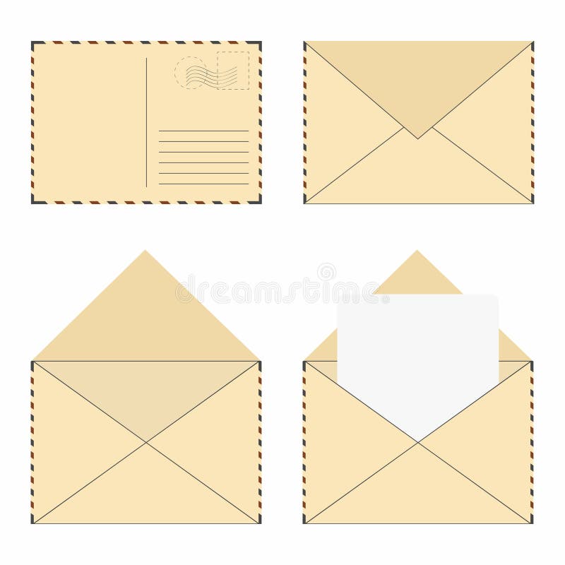 Poczta koperty set Rocznik poczta koperty z znaczkami i puste miejsce listem ilustracja wektor Poczta koperty set Rocznik poczta koperty z znaczkami i puste miejsce listem ilustracja wektor