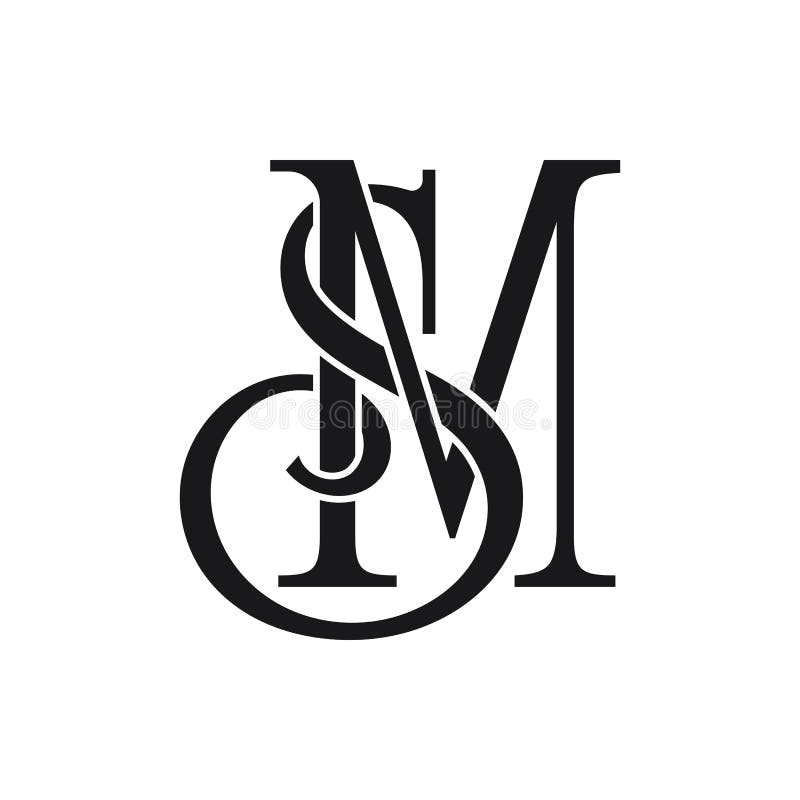 Początkowi SM listu logo pomysły projektują wektorową ilustrację royalty ilustracja Początkowi SM listu logo pomysły projektują wektorową ilustrację royalty ilustracja