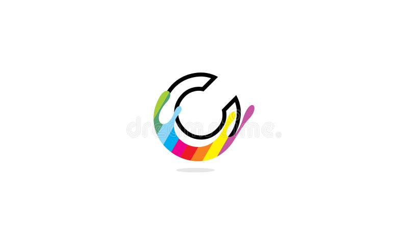 Początkowy C maluje logo ikony wektorowego kolor ilustracja wektor Początkowy C maluje logo ikony wektorowego kolor ilustracja wektor