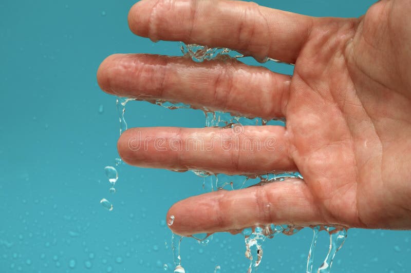 Washing hands under water - hygiene. Washing hands under water - hygiene