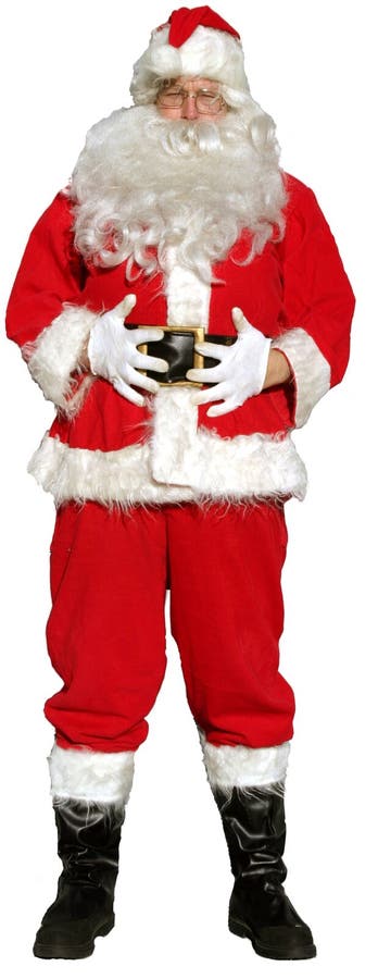Isolated santa stands with his hands on his tummy as if to say ho ho ho those were some fine cookies mrs clause, im full. Isolated santa stands with his hands on his tummy as if to say ho ho ho those were some fine cookies mrs clause, im full