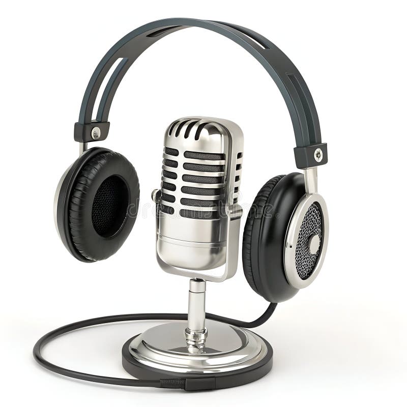 Podcast 3d Symbol und Illustration isoliert auf weißem Hintergrund stock abbildung