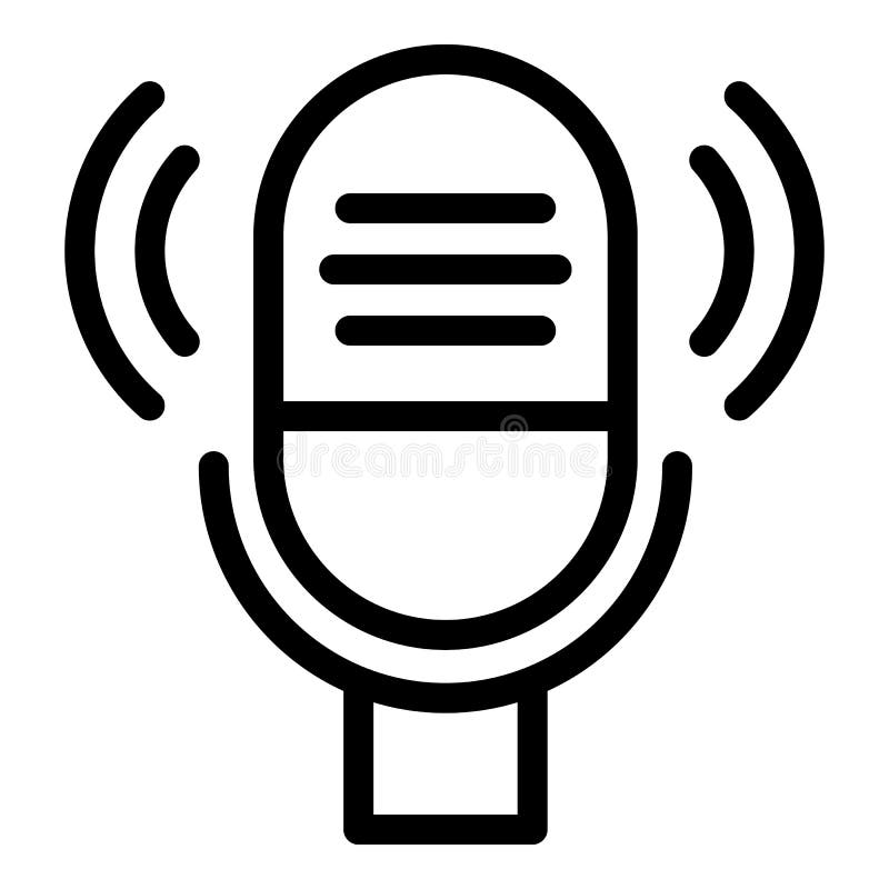 Podcast guest icon, outline style vector illustration