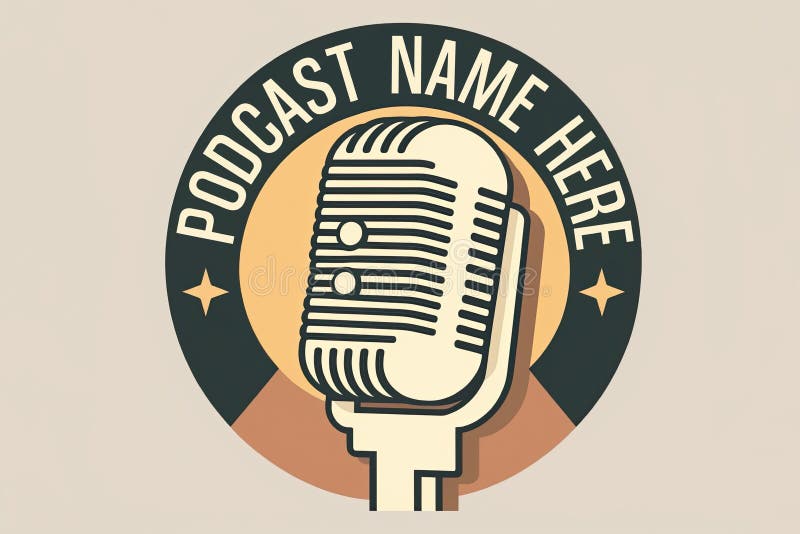 Podcast Logo Illustration Made with Generative AI. Stock Photo - Image ...