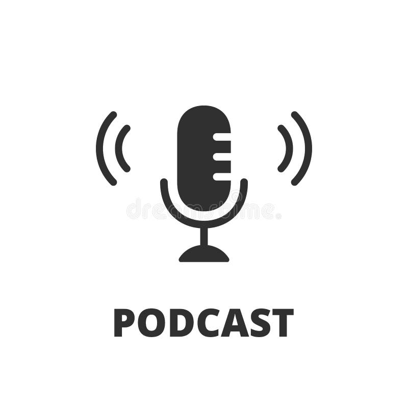 Podcast Logo. Podcast Microphone. Black Icon. Vector Stock Illustration ...