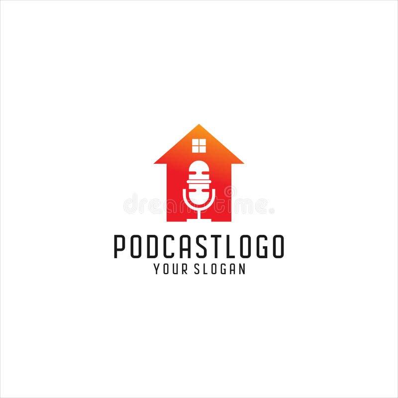 Podcast Mic House Home Logo Vector Icon Illustration Stock Vector