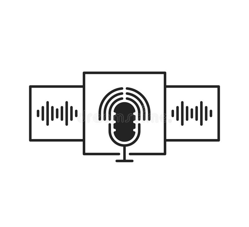 Podcast Selection or Group Voice Chat Room Stock Illustration