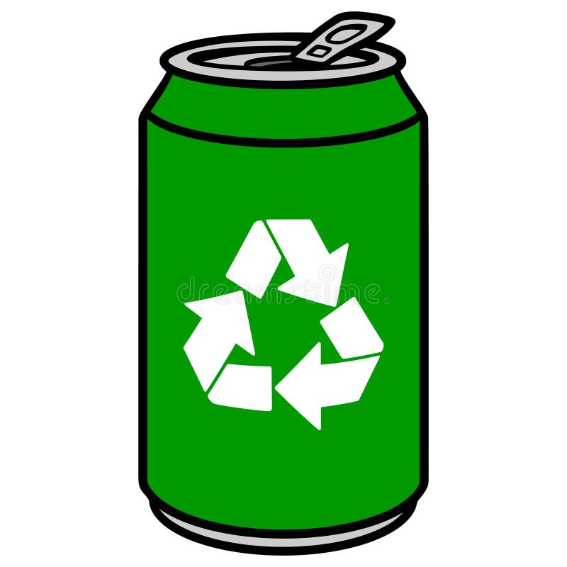 Poder De Aluminio Verde Con Un Símbolo Del Reciclaje Ilustración del
