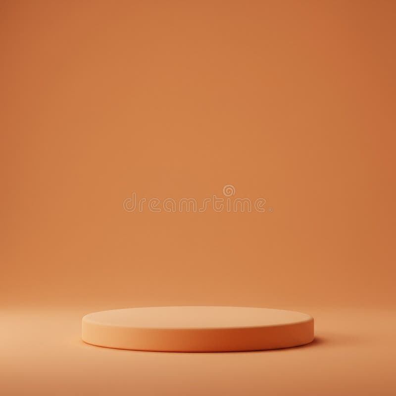 Podio arancione miniaturizzato generato dall'AI su uno sfondo corrispondente royalty illustrazione gratis