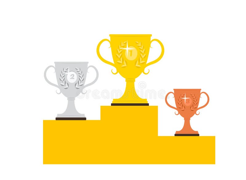 PODIO DEL GANADOR Trofeo premiado ilustración del vector PODIO DEL GANADOR Trofeo premiado ilustración del vector