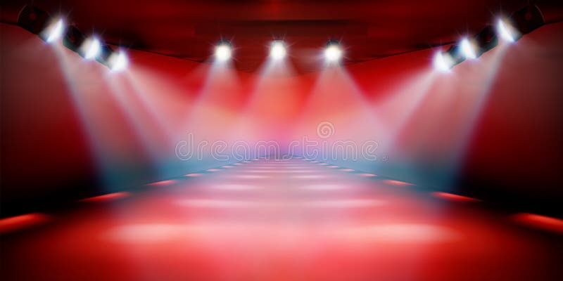 Podio della fase durante la manifestazione Fondo rosso Illustrazione di vettore royalty illustrazione gratis Podio della fase durante la manifestazione Fondo rosso Illustrazione di vettore royalty illustrazione gratis