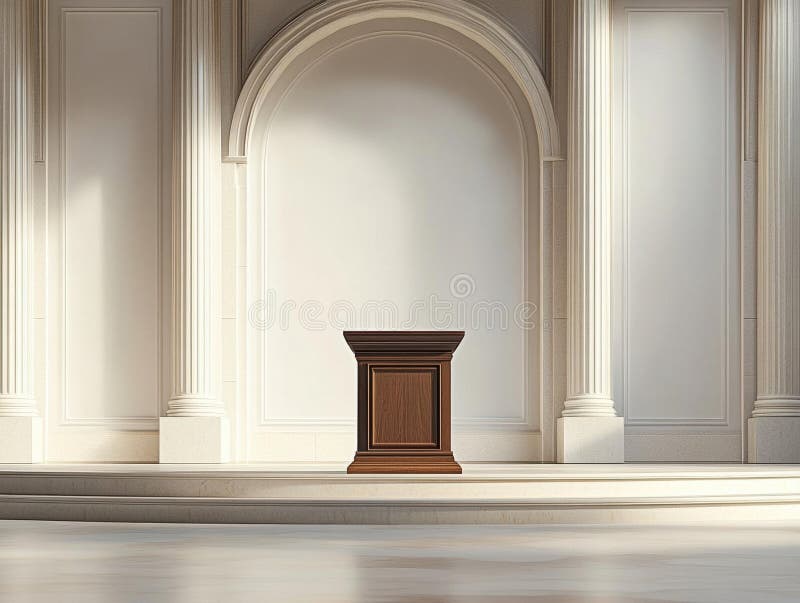 Podio elegante in un'architettura classica immagine stock libera da diritti