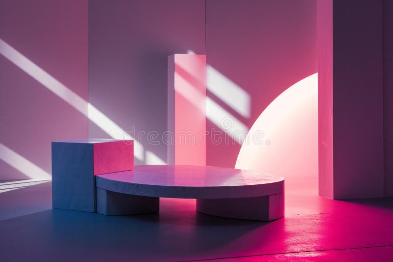 Podio geometrico di scena astratta illustrazione di stock