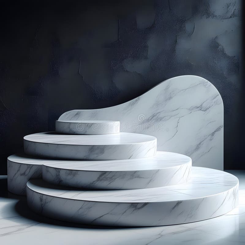 Podium de marmură elegantă fără efort, într-un stil minimalist royalty free illustration