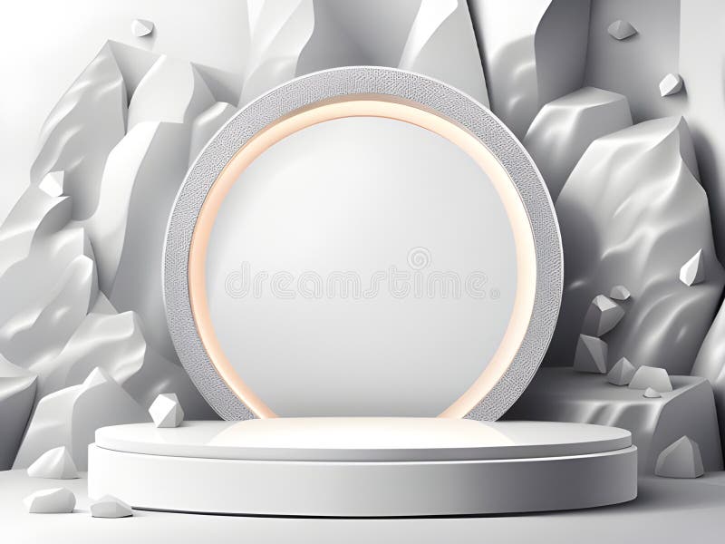 Podium with empty background and abstract scene for product presentation. minimal background. 3d illustration vector illustration