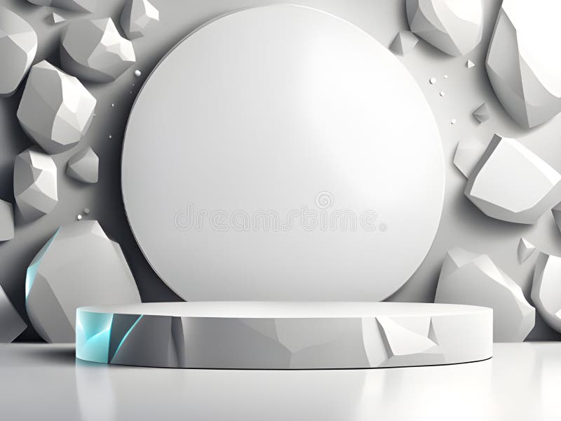 Podium with empty background and abstract scene for product presentation. minimal background. 3d illustration stock illustration
