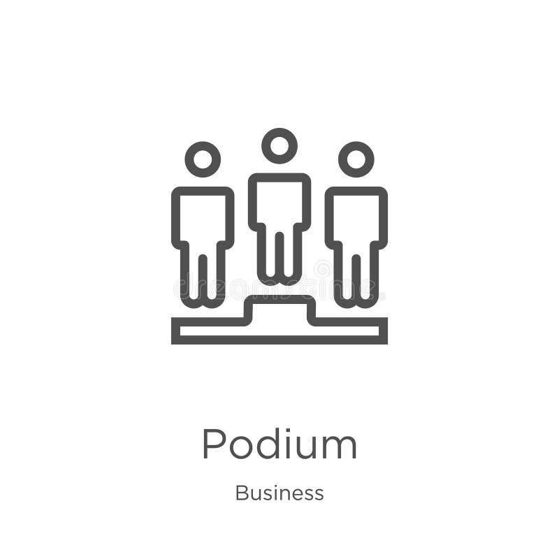 podium ikony wektor od biznesowej kolekcji Cienka kreskowa podium konturu ikony wektoru ilustracja Kontur, cienieje kreskową podi royalty ilustracja podium ikony wektor od biznesowej kolekcji Cienka kreskowa podium konturu ikony wektoru ilustracja Kontur, cienieje kreskową podi royalty ilustracja