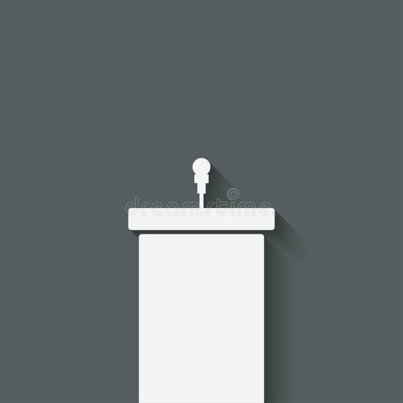 Podium with microphone - vector illustration. eps 10. Conference podium vectors