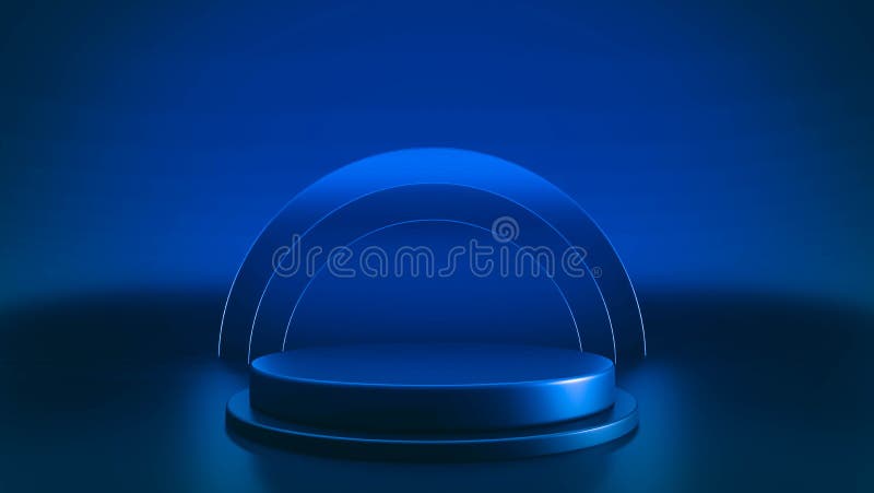 Podium with minimal style. Use for cosmetic or products 3D rendering presentation. Mock up design empty space. showcase vector illustration.