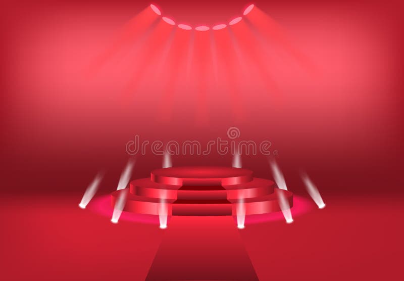 Podium mit Vorhang auf hellem Hintergrund leere Plätze für Auszeichnung , roter Teppich und helles Studio Zeremonie-Champion illu lizenzfreie abbildung Podium mit Vorhang auf hellem Hintergrund leere Plätze für Auszeichnung , roter Teppich und helles Studio Zeremonie-Champion illu lizenzfreie abbildung